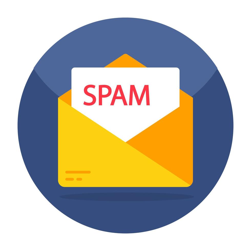 Vector design of spam mail, flat icon