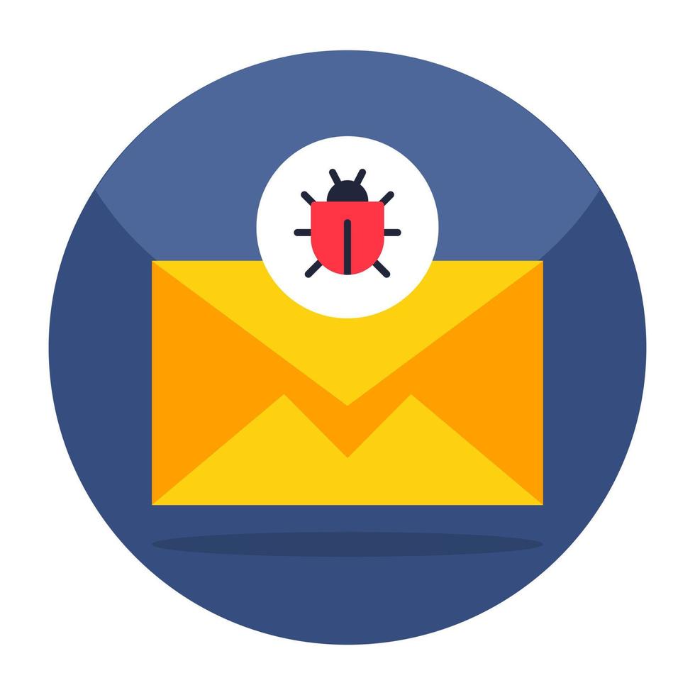 An icon design of mail bug vector