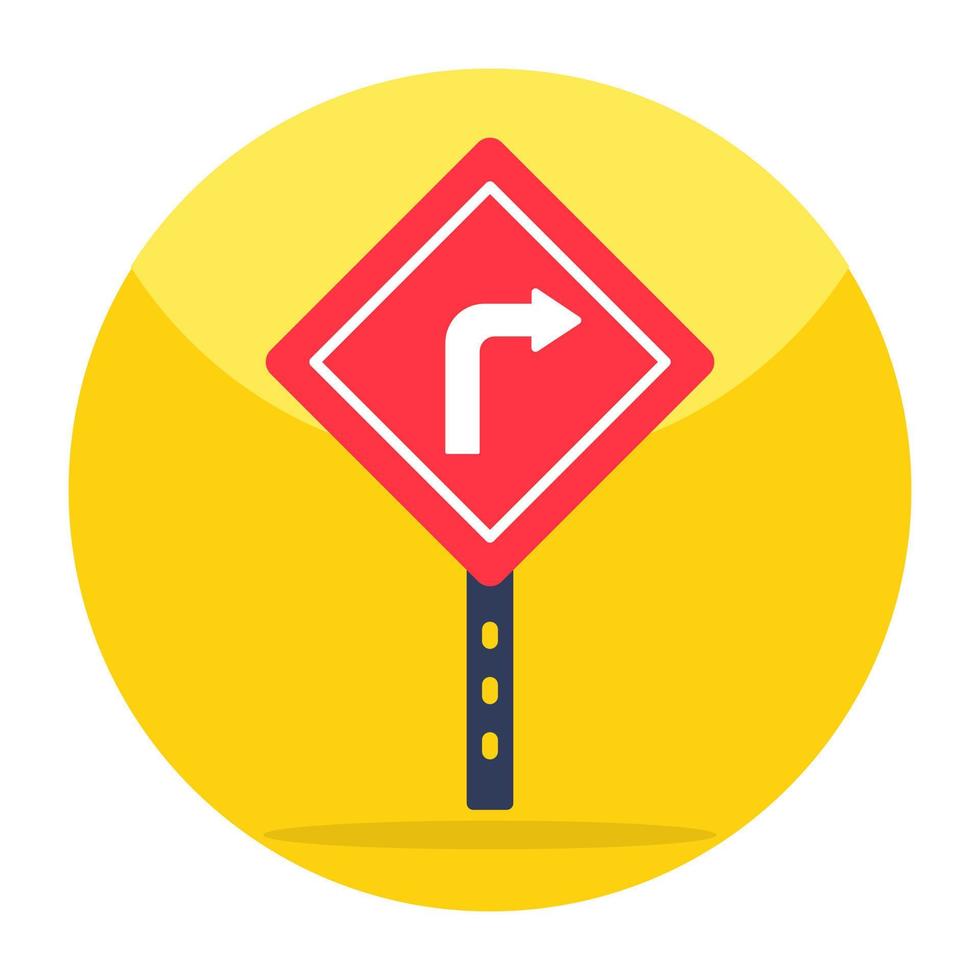 Modern design icon of turn right direction board vector