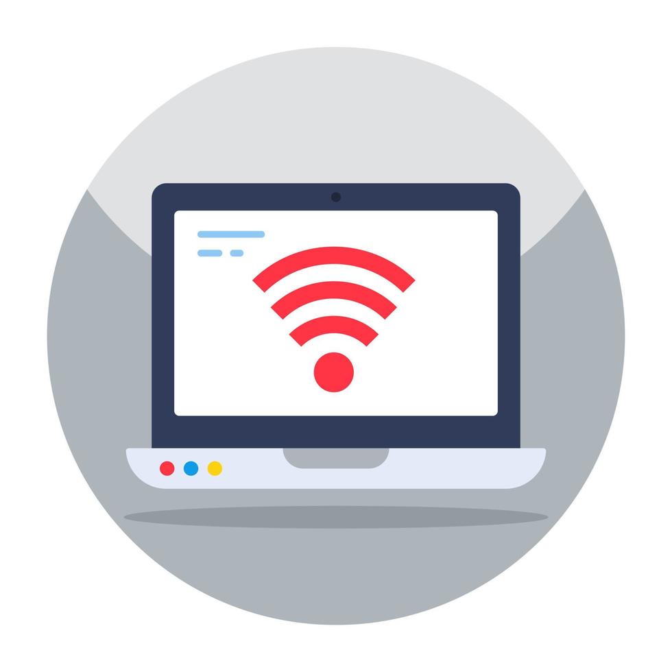 An icon of connected laptop vector