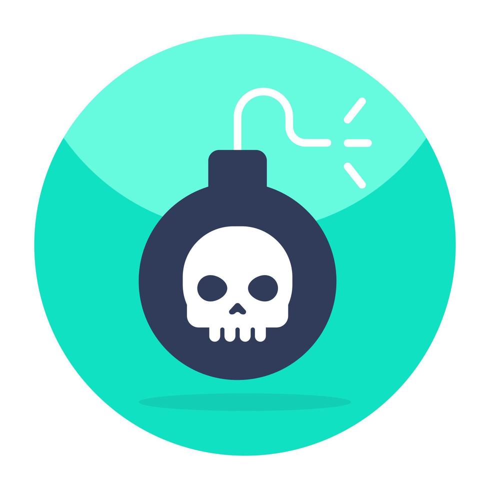 Cyber bomb icon, editable flat icon vector