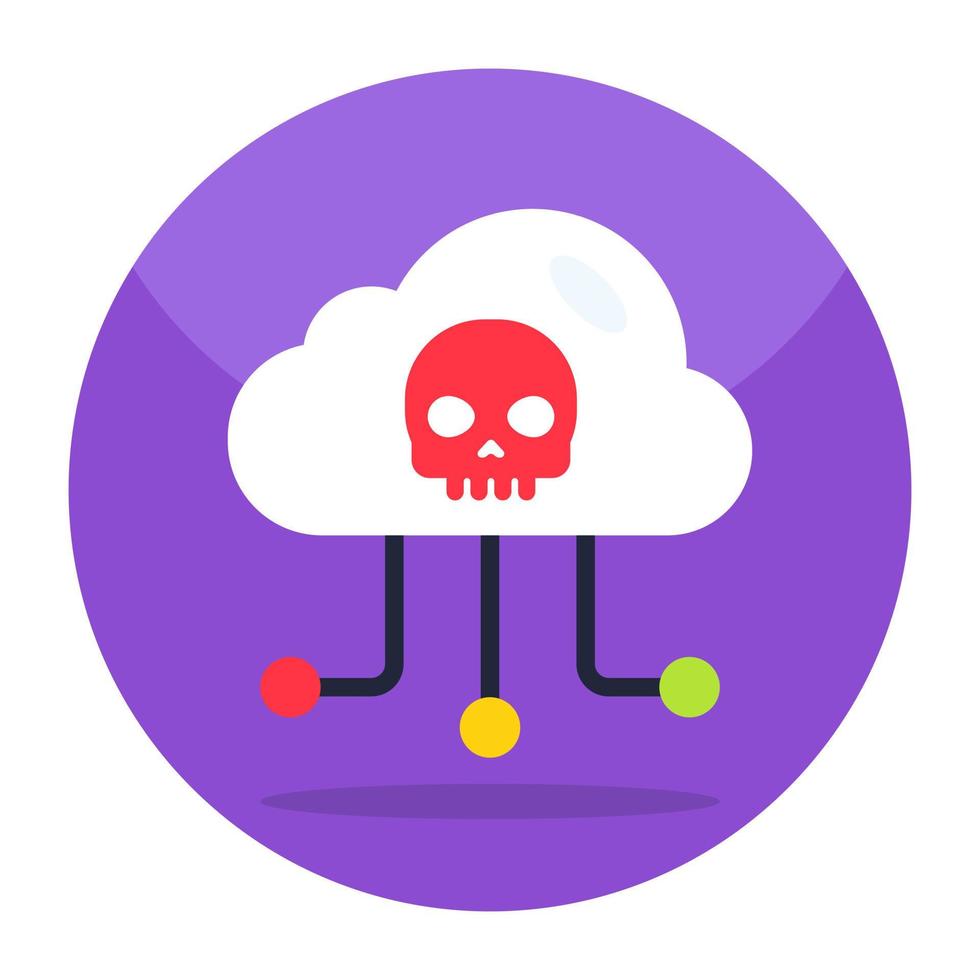 icono de diseño único de hackle en la nube vector