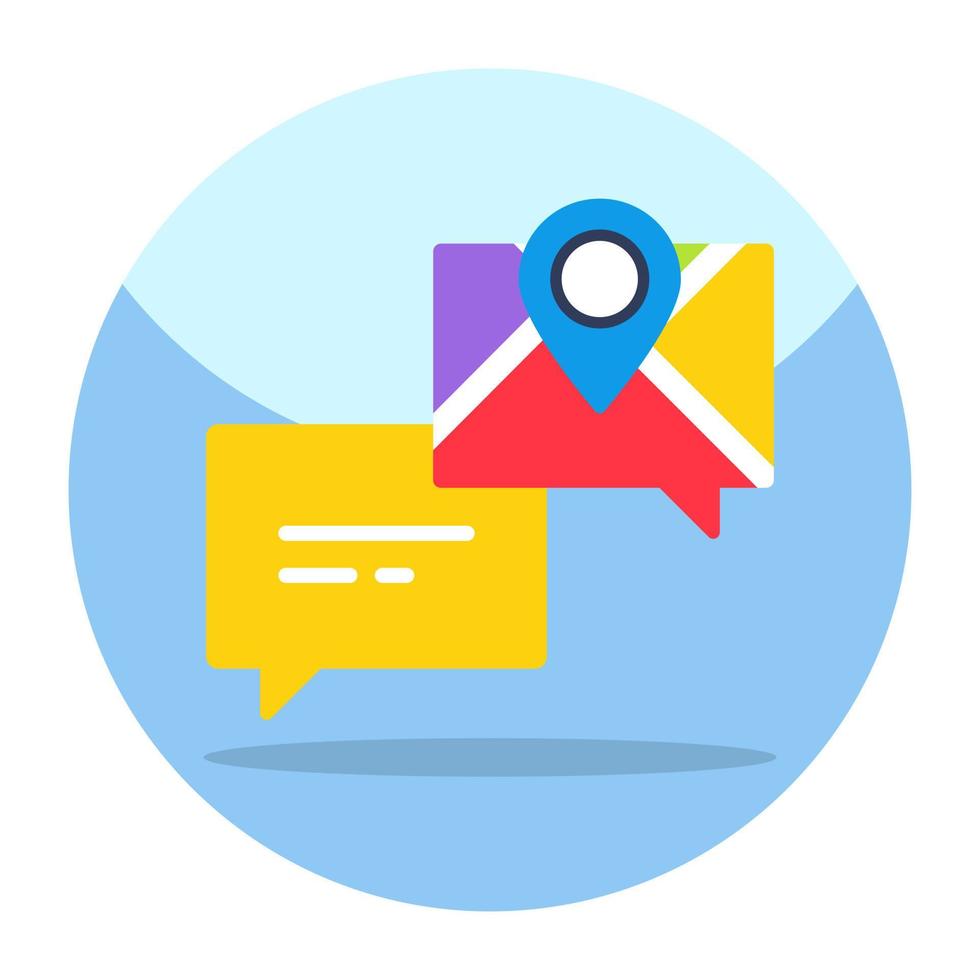 Perfect design icon of location chat vector