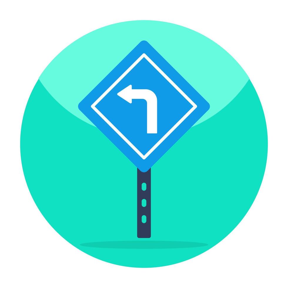Modern design icon of turn left direction board vector