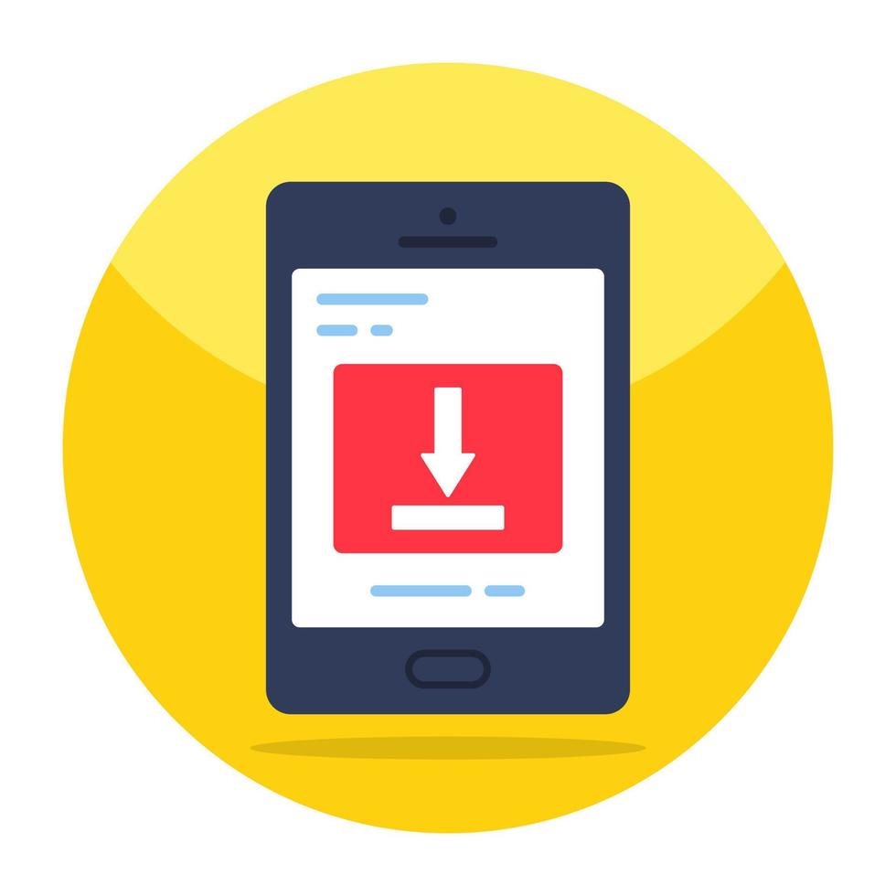 An editable design icon of mobile download vector