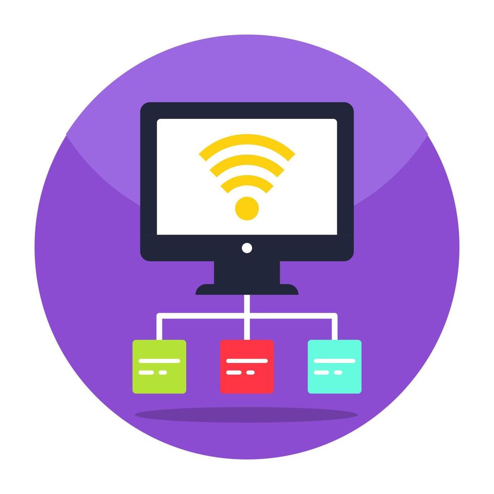 Computer network icon, editable vector