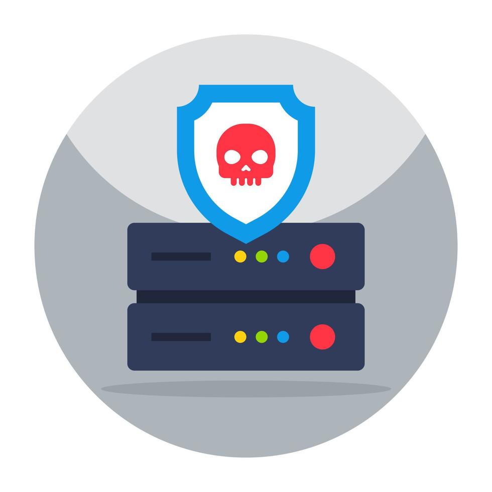 Flat design icon of server hacking vector