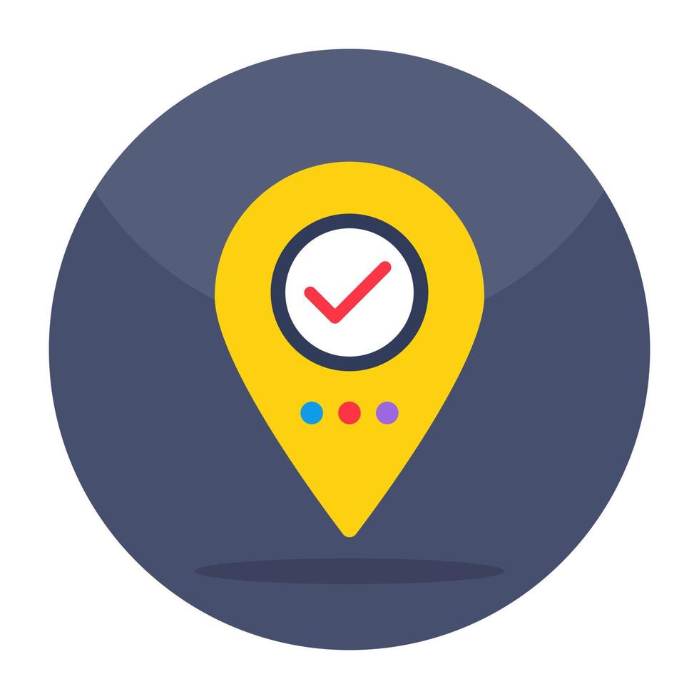 Editable design icon of verified location vector