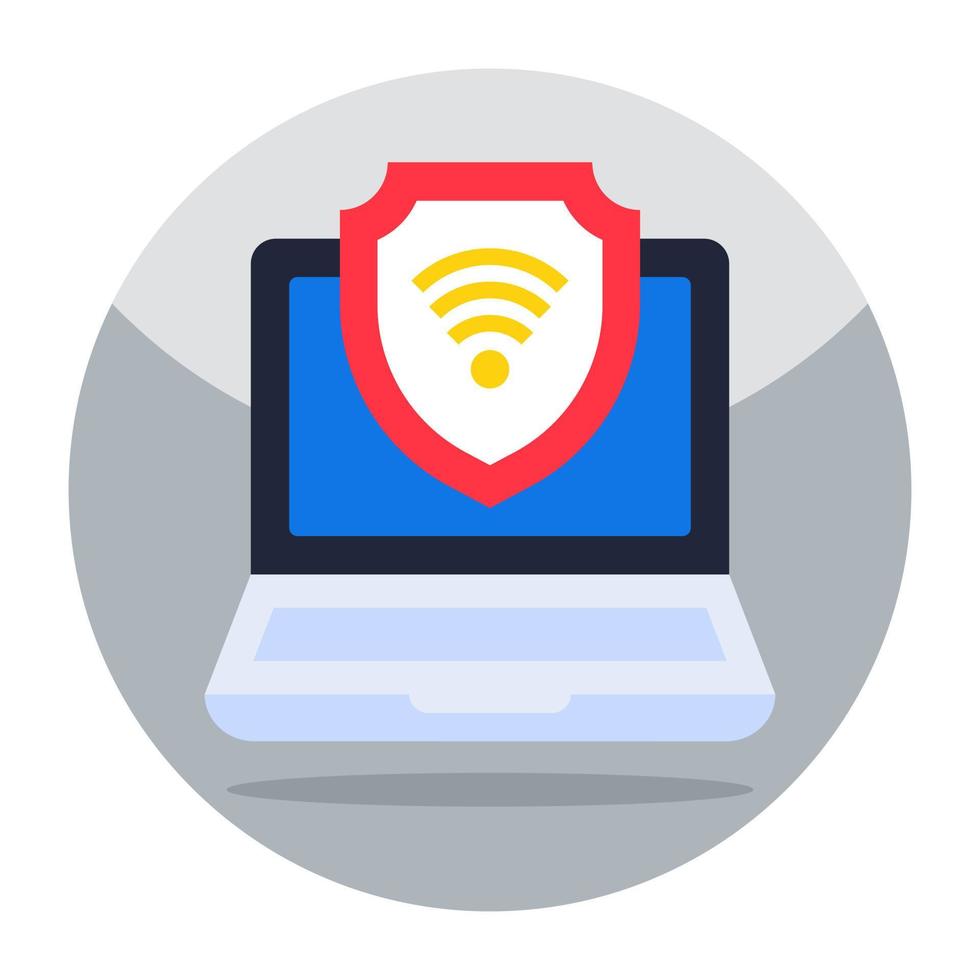 Flat design icon of internet security vector