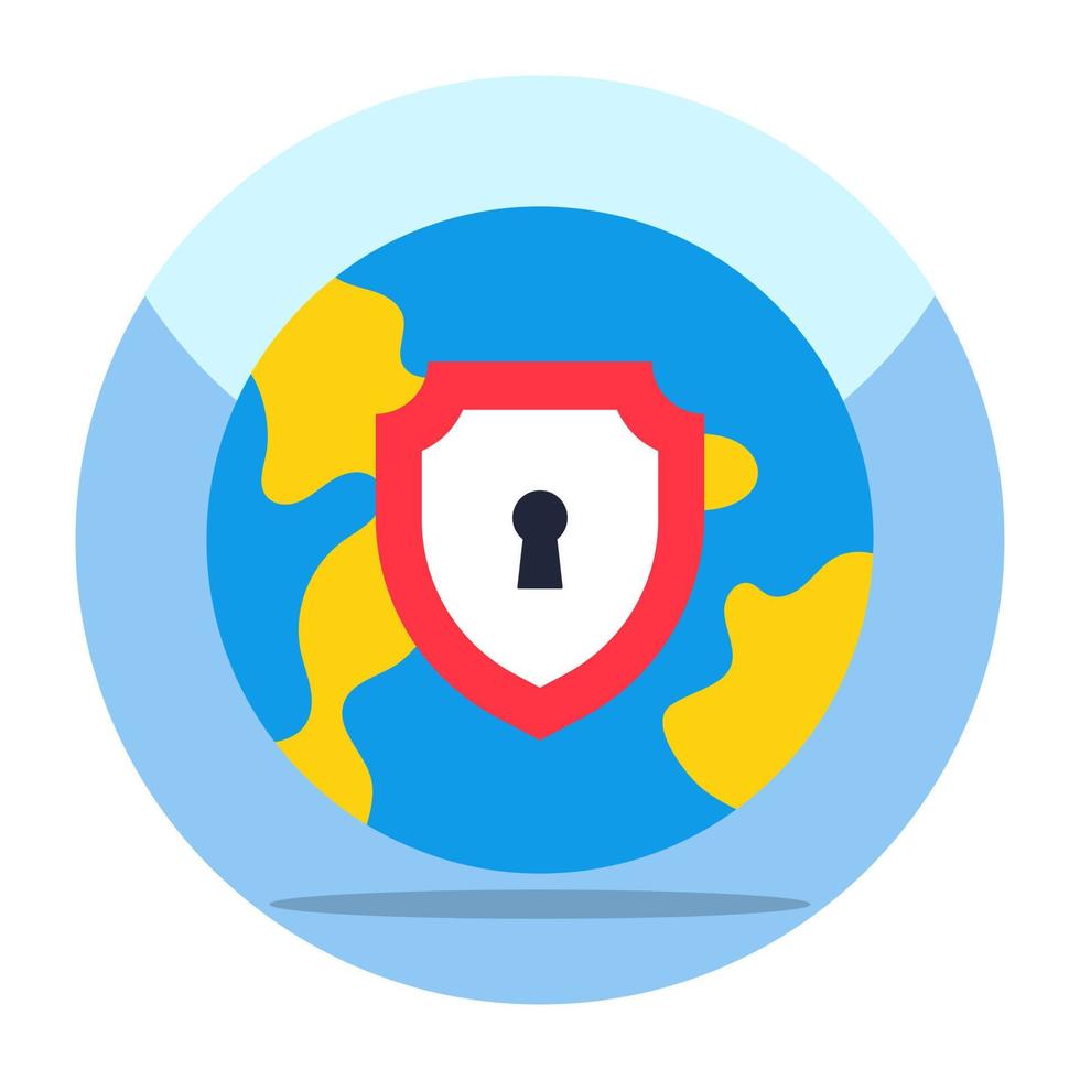 un icono de diseño de seguridad global vector