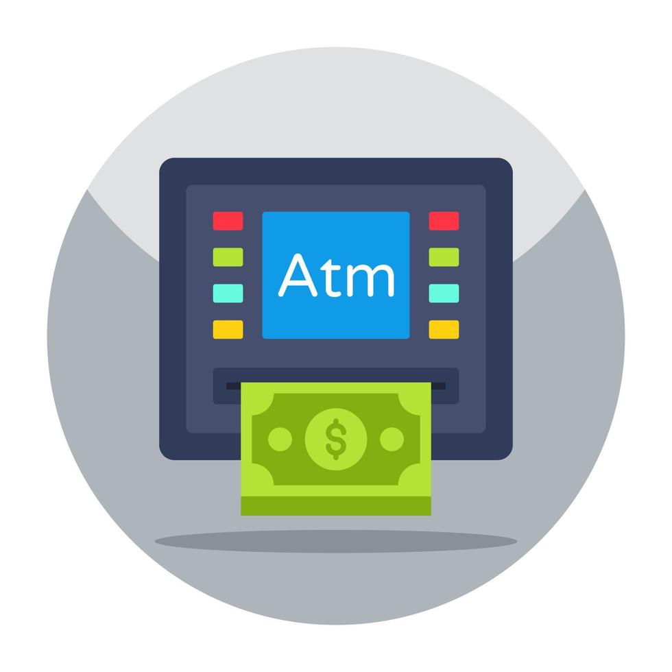 Flat design icon of financial withdrawal vector