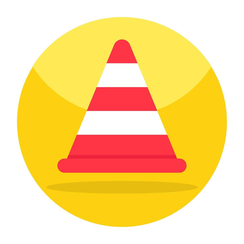 Flat design icon of traffic cone vector