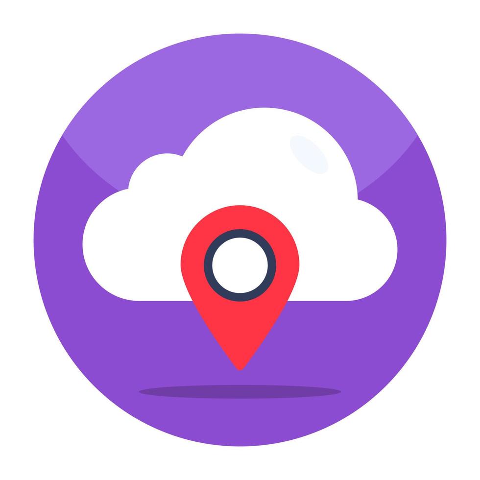 Unique design icon of cloud location vector