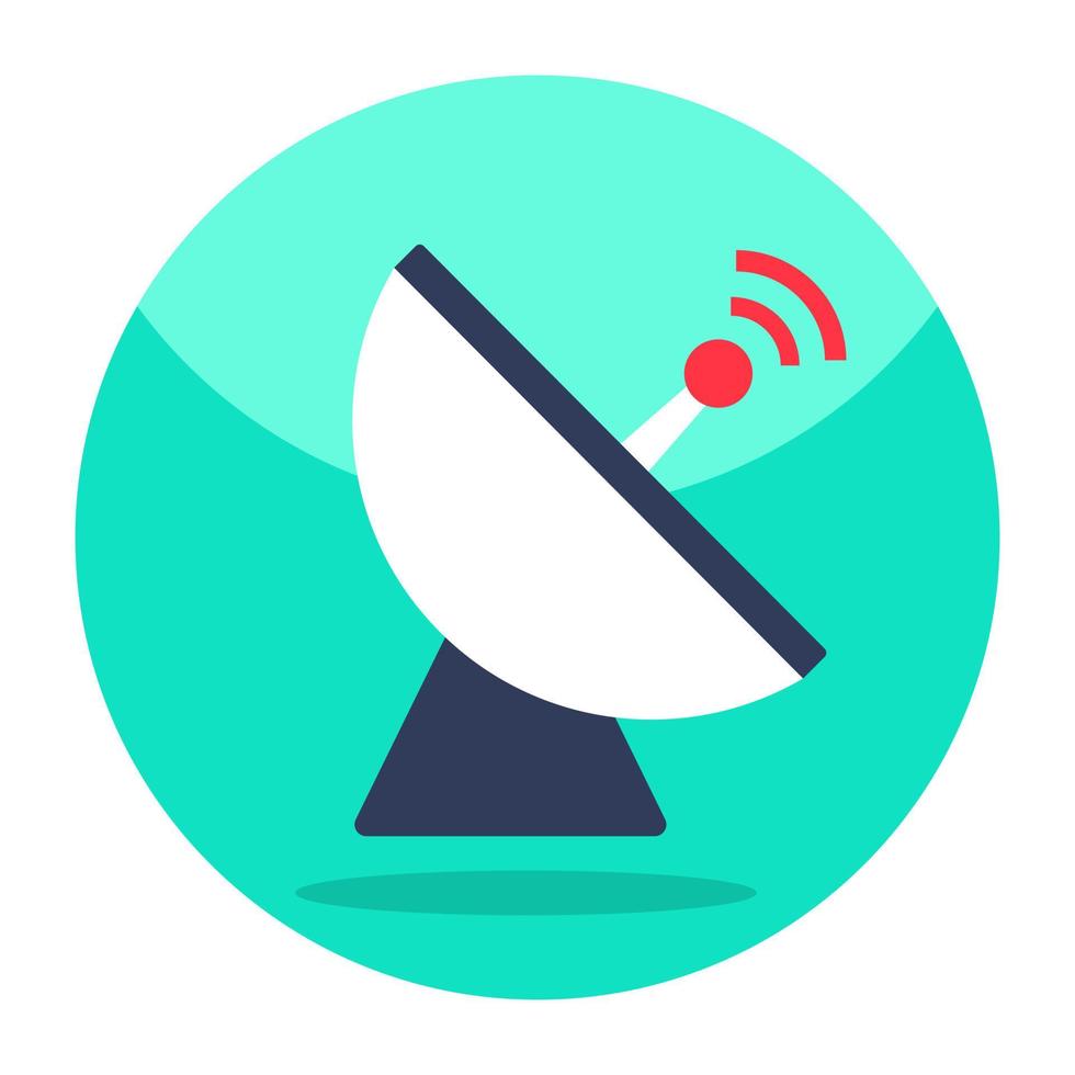 Flat design icon of satellite dish vector