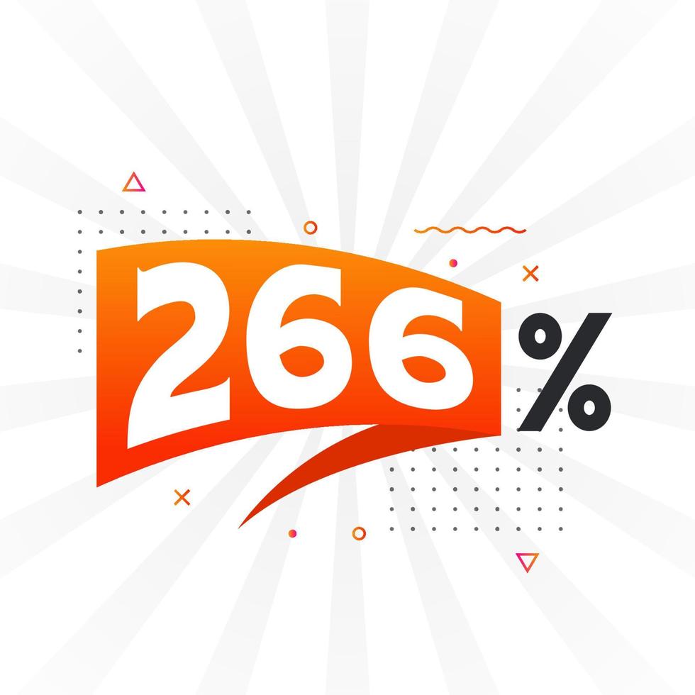 266 discount marketing banner promotion. 266 percent sales promotional design. vector