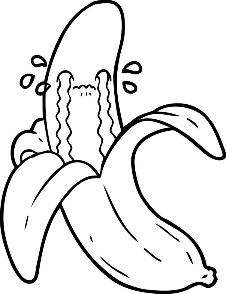 Cartoon banana character crying vector