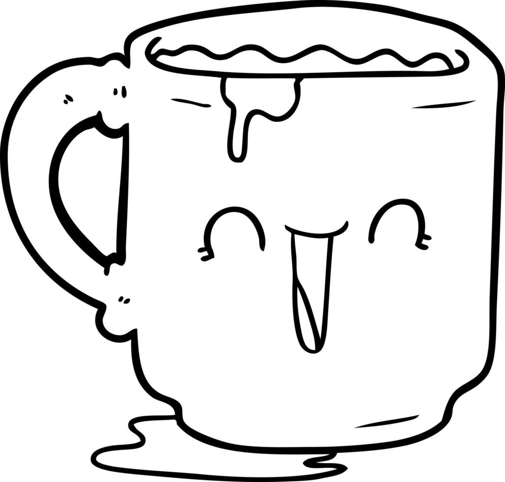 Cartoon happy coffee mug vector