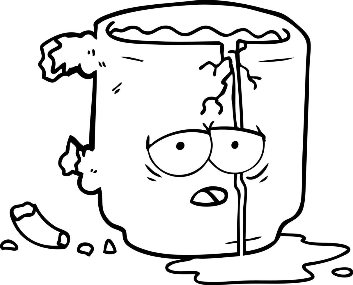 Cartoon broken coffee mug vector