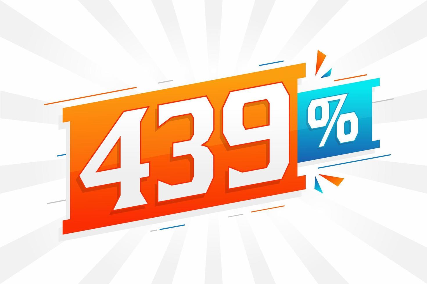 439 promoción de banner de marketing de descuento. 439 por ciento de diseño promocional de ventas. vector