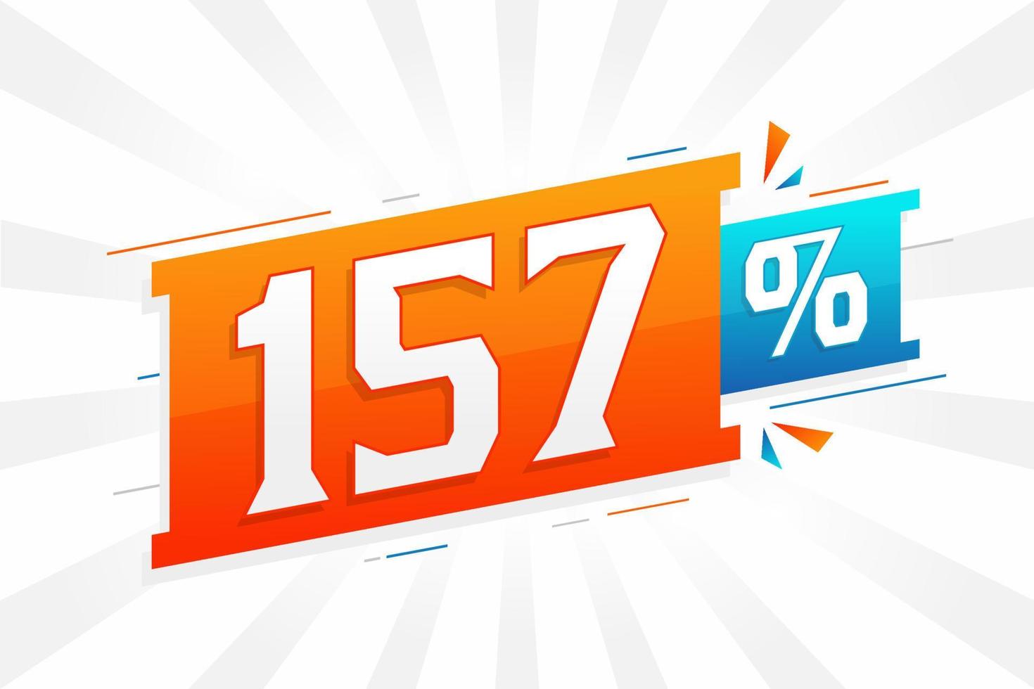 157 discount marketing banner promotion. 157 percent sales promotional design. vector