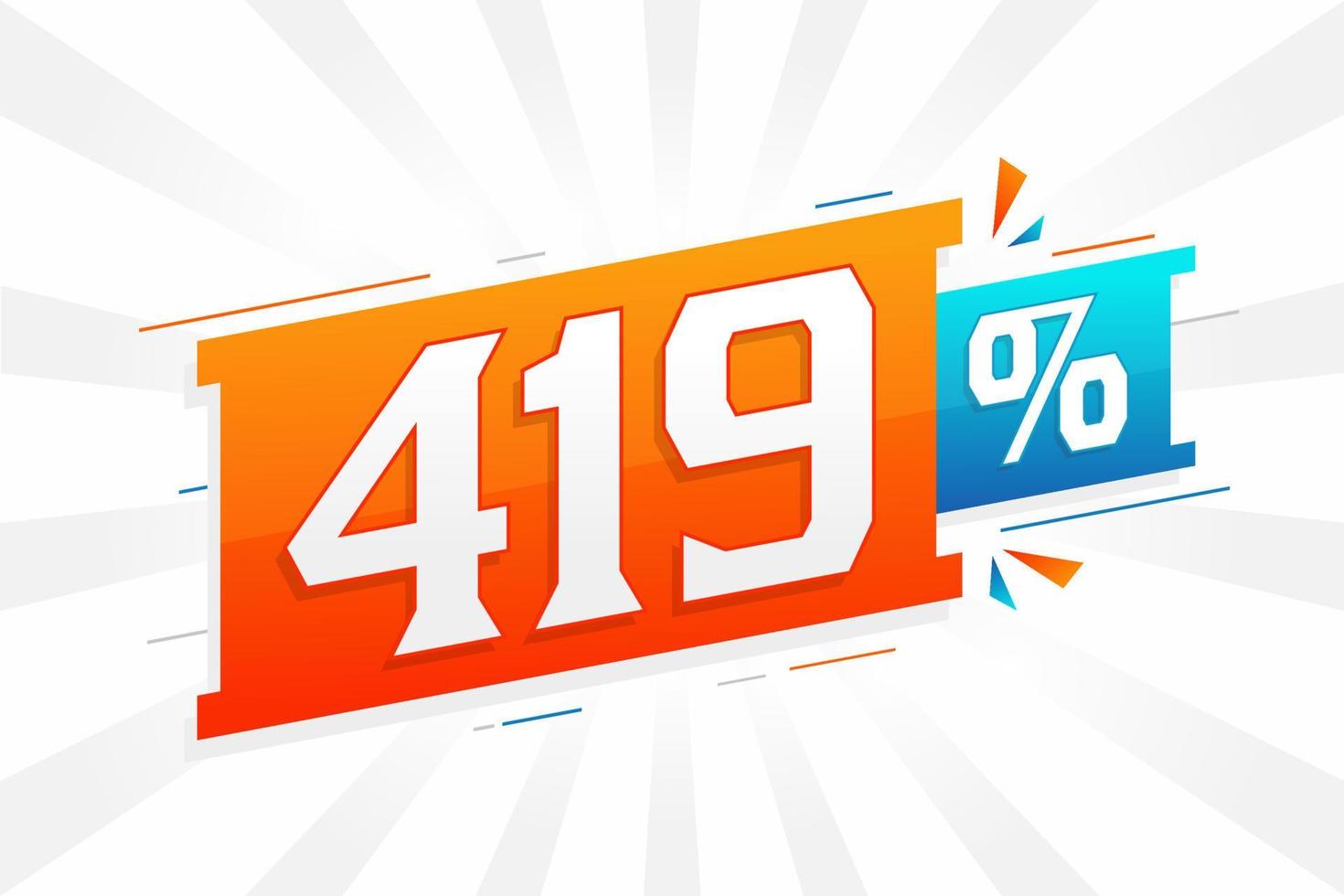 419 discount marketing banner promotion. 419 percent sales promotional design. vector