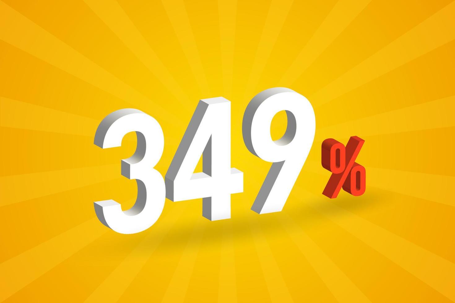 349 discount 3D text for sells and promotion. vector