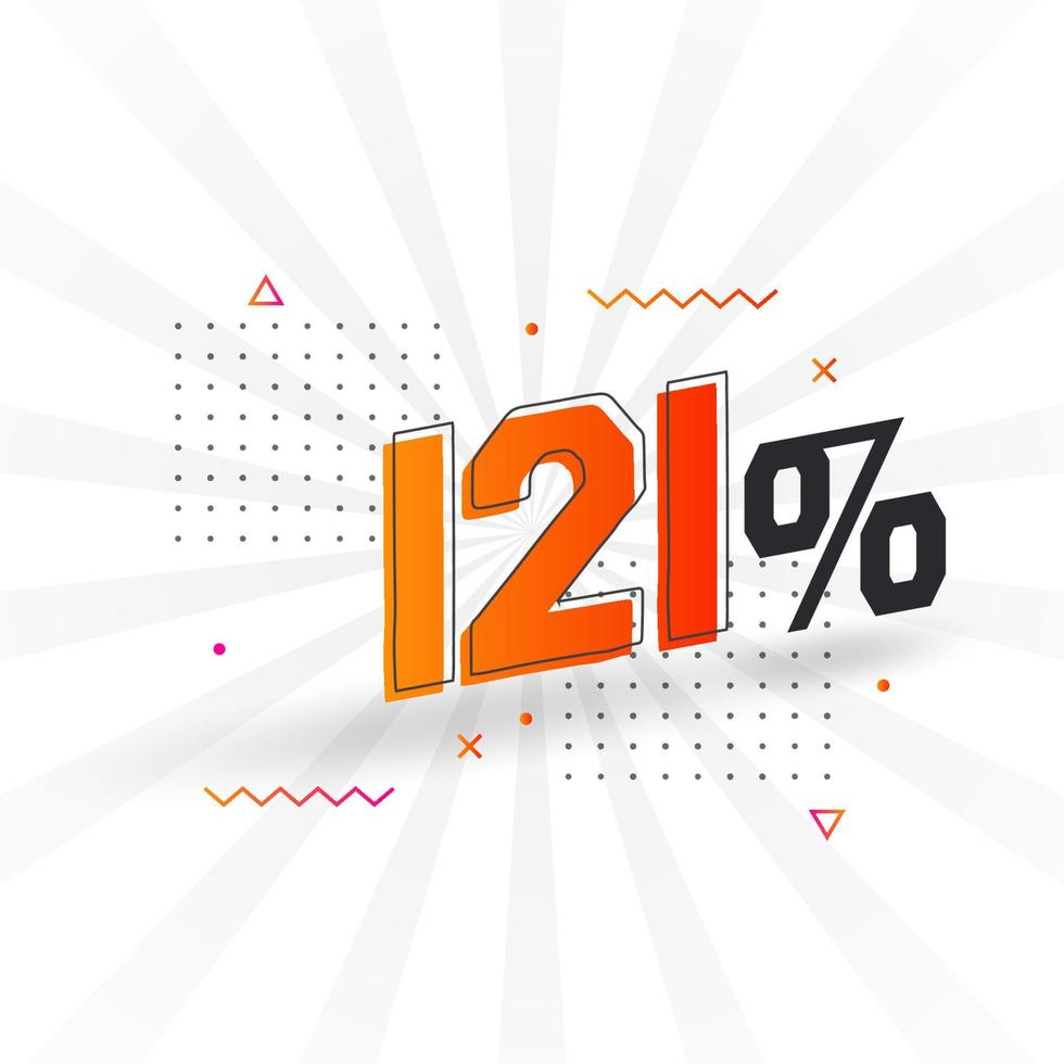 121 discount marketing banner promotion. 121 percent sales promotional design. vector
