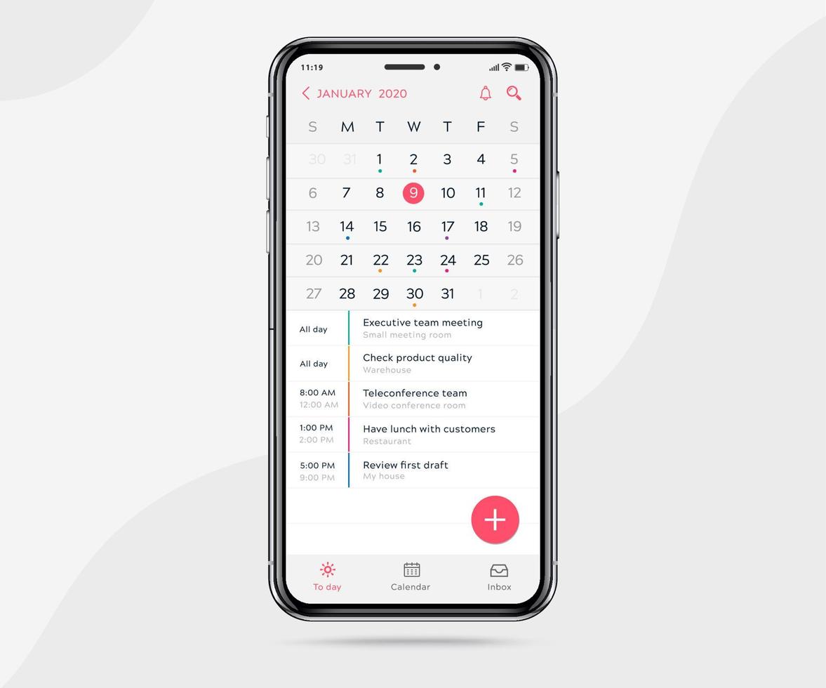 Mobile app calendar planner concept Appointment calendar template UI Mobile app calendar planner concept Appointment calendar template UI