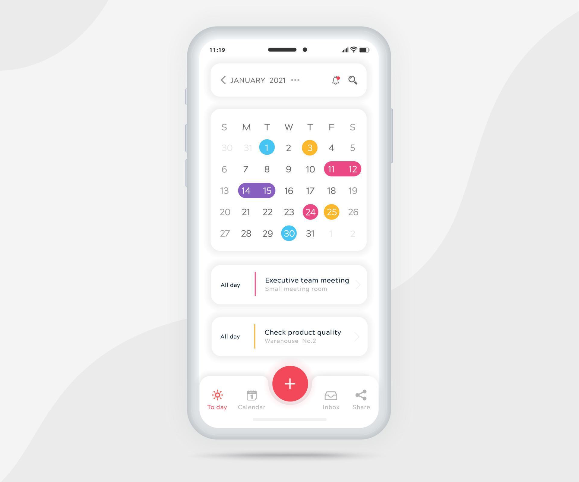 Mobile app calendar planner concept Appointment calendar template UI Mobile app calendar planner concept Appointment calendar template UI