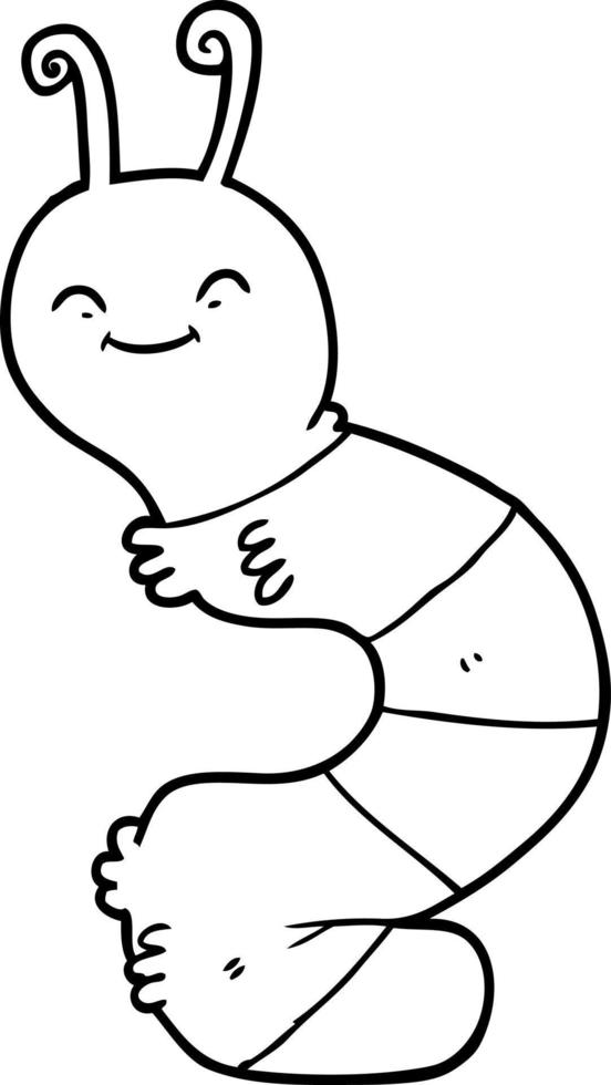 Cartoon caterpillar character vector