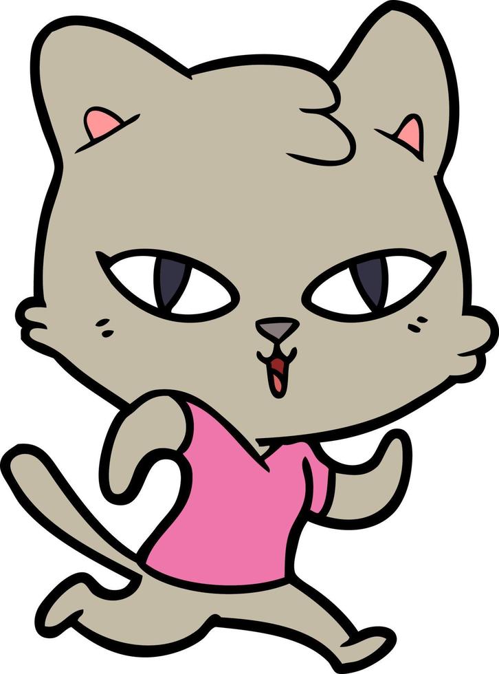 cartoon happy cat character vector