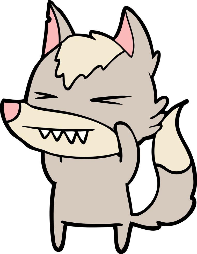 Vector wolf character in cartoon style