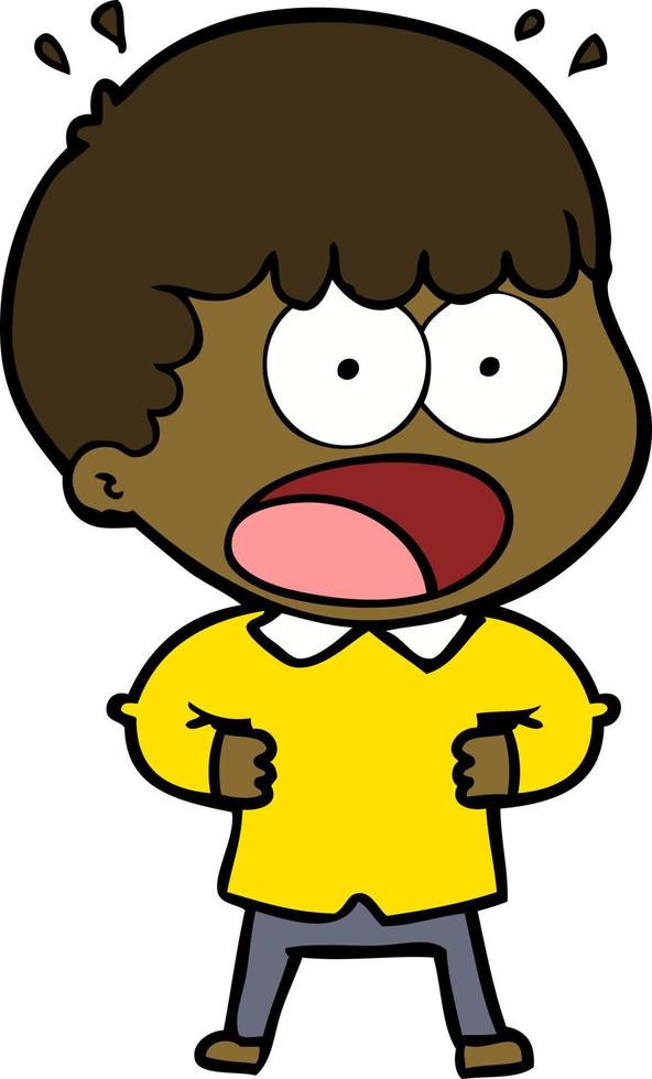 cartoon surprised boy vector