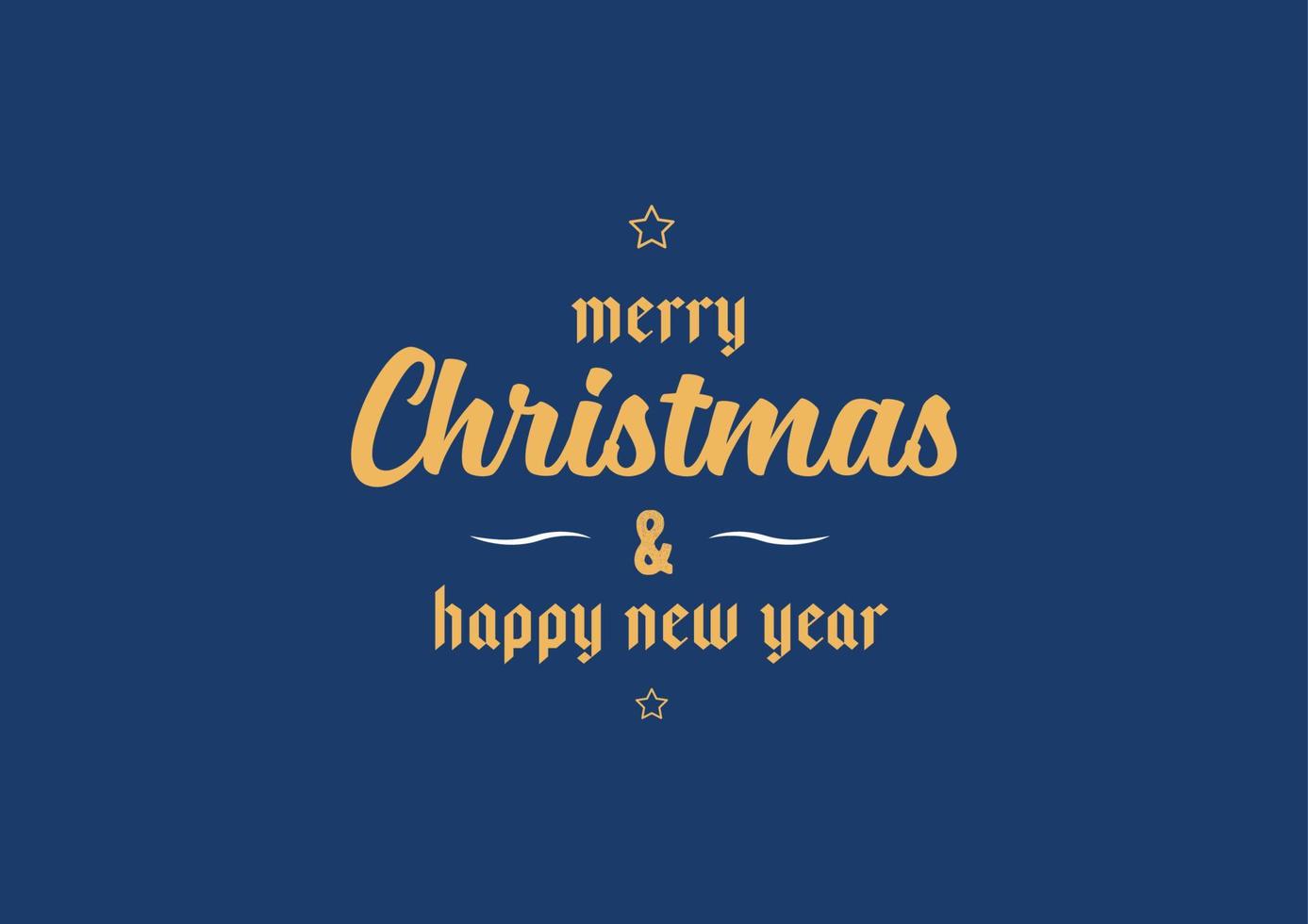 Merry Christmas and Happy New Year Greeting card blue background vector