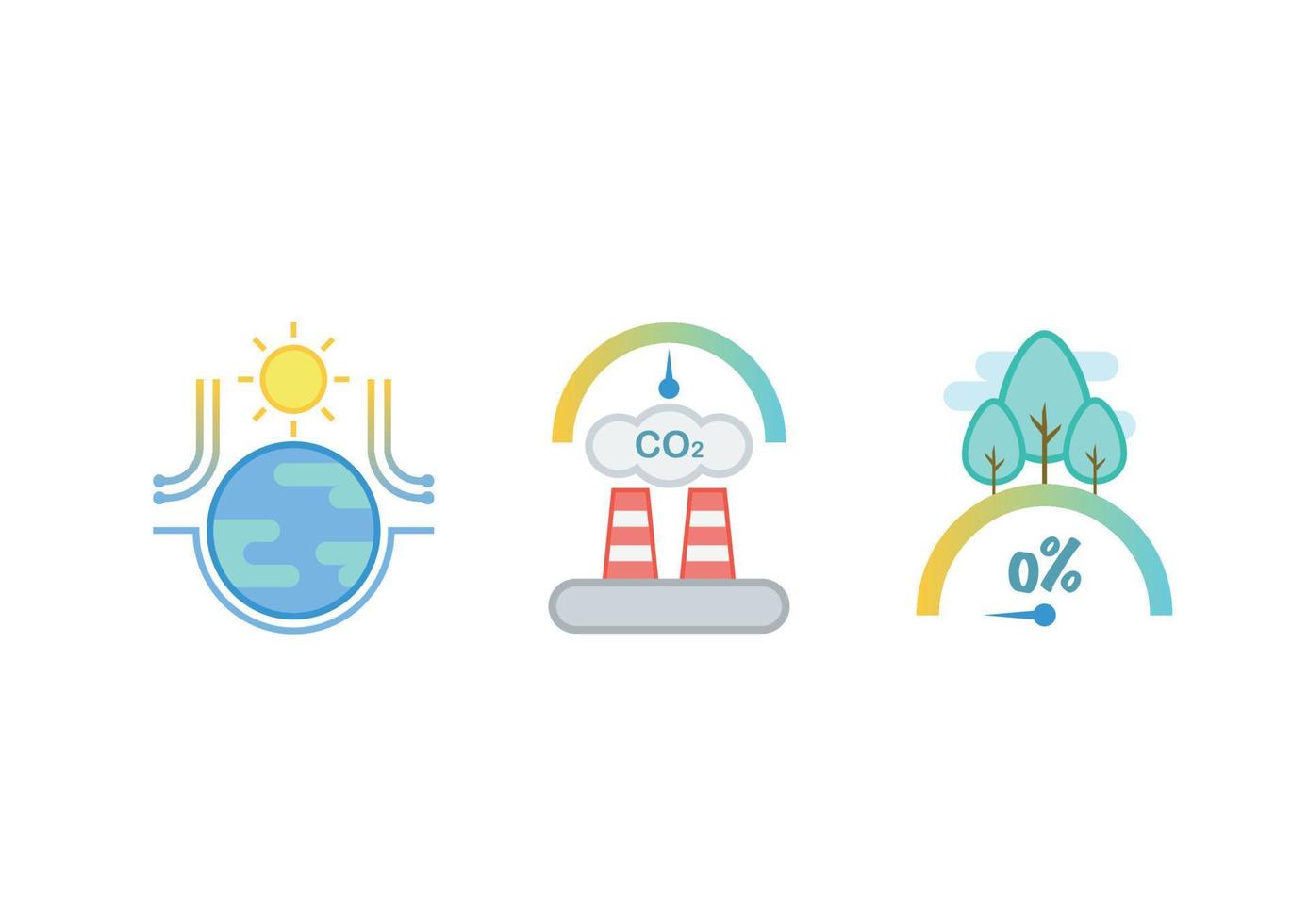 Climate change icons collection isolated on white background vector
