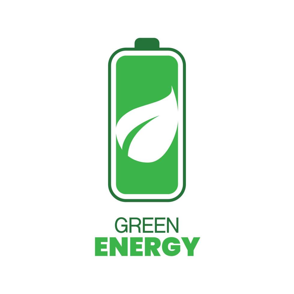 Green leaf and battery sign vector