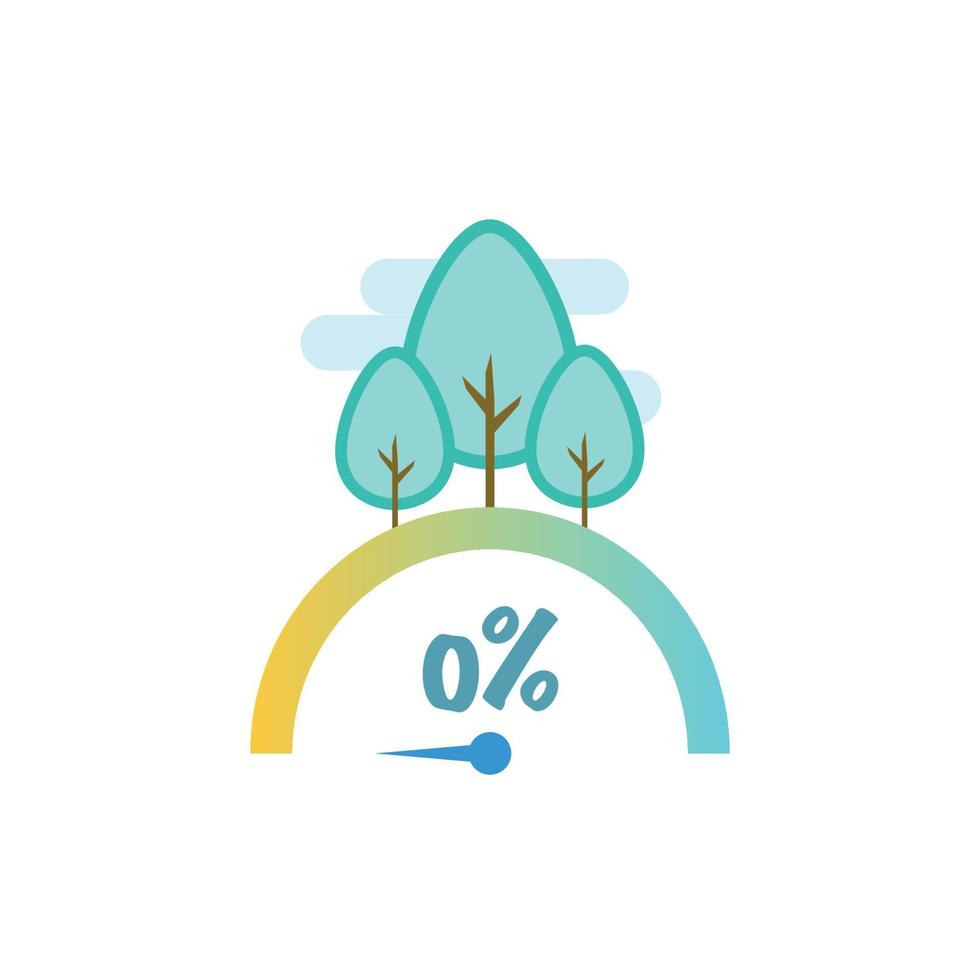 Net zero carbon emissions icon isolated on white background vector