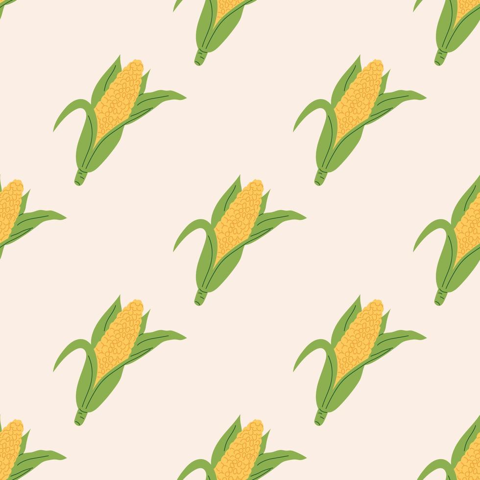 Seamless Pattern with Corn. Thanksgiving Day collection. Flat vector illustration