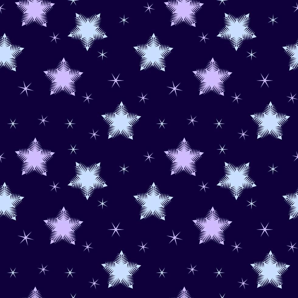 las estrellas sobre un fondo azul son un patrón impecable. diseño para moda, tela, textil, papel tapiz, portada, web, envoltura e impresiones. vector