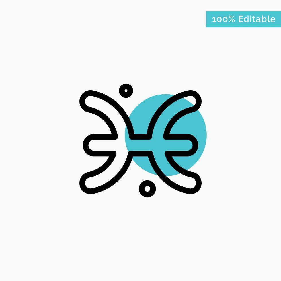 Astrology Horoscope Pisces Greece turquoise highlight circle point Vector icon