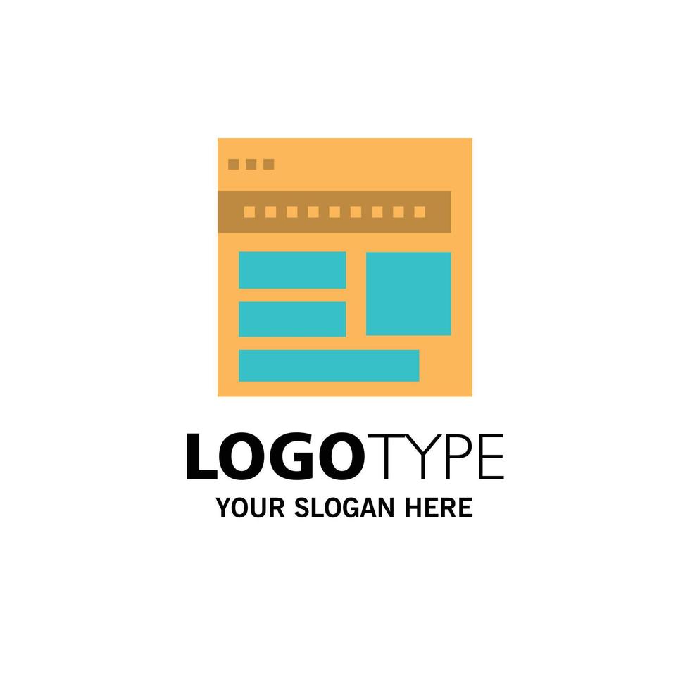Website Browser Business Corporate Page Web Webpage Business Logo Template Flat Color vector