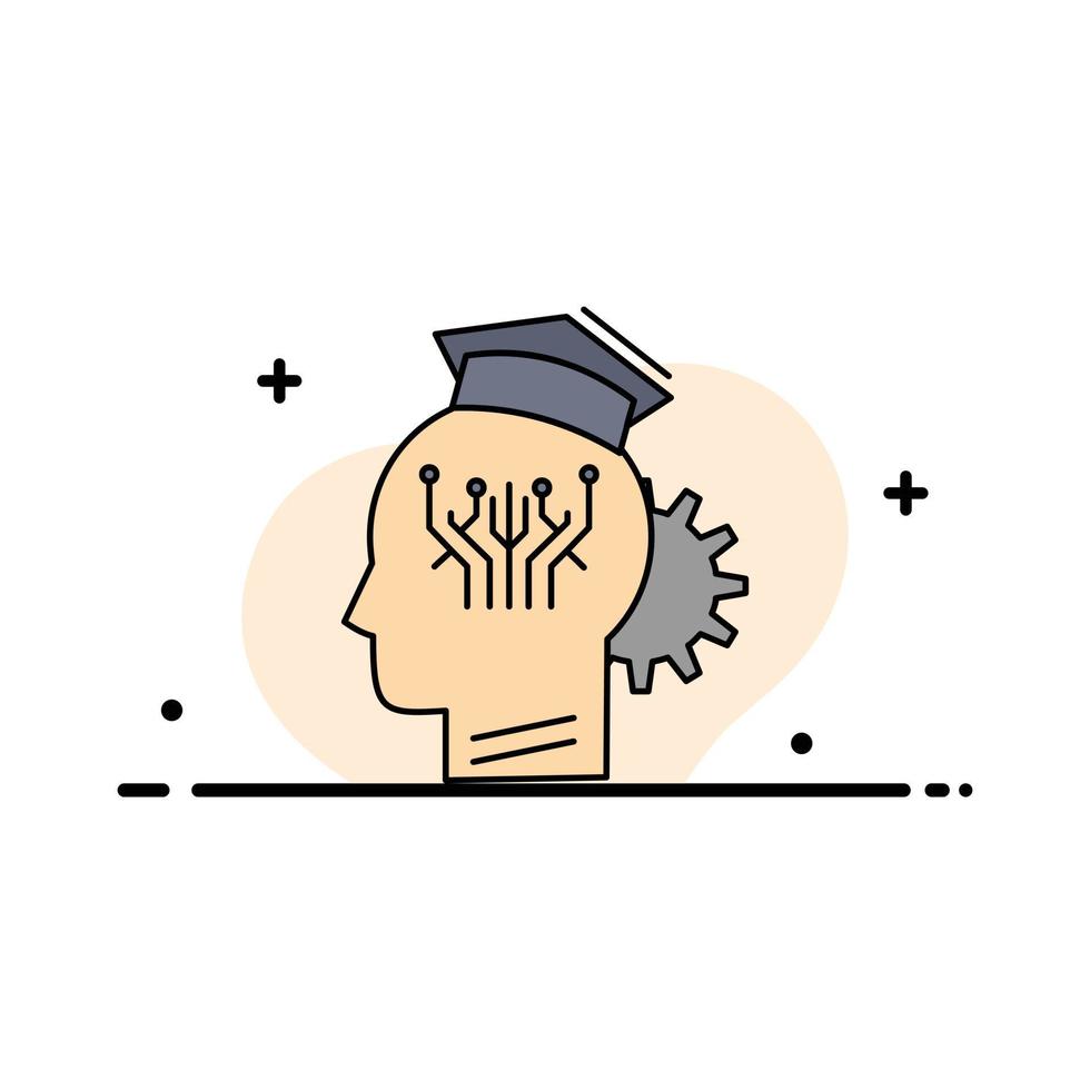 knowledge management sharing smart technology Flat Color Icon Vector