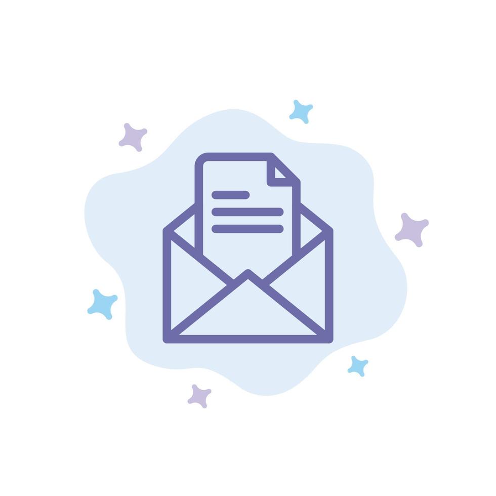 Text Mail Office Pencil Blue Icon on Abstract Cloud Background vector