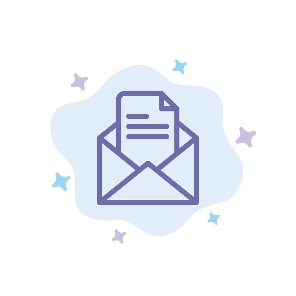 icono de lápiz de oficina de correo de texto azul sobre fondo de nube abstracta vector