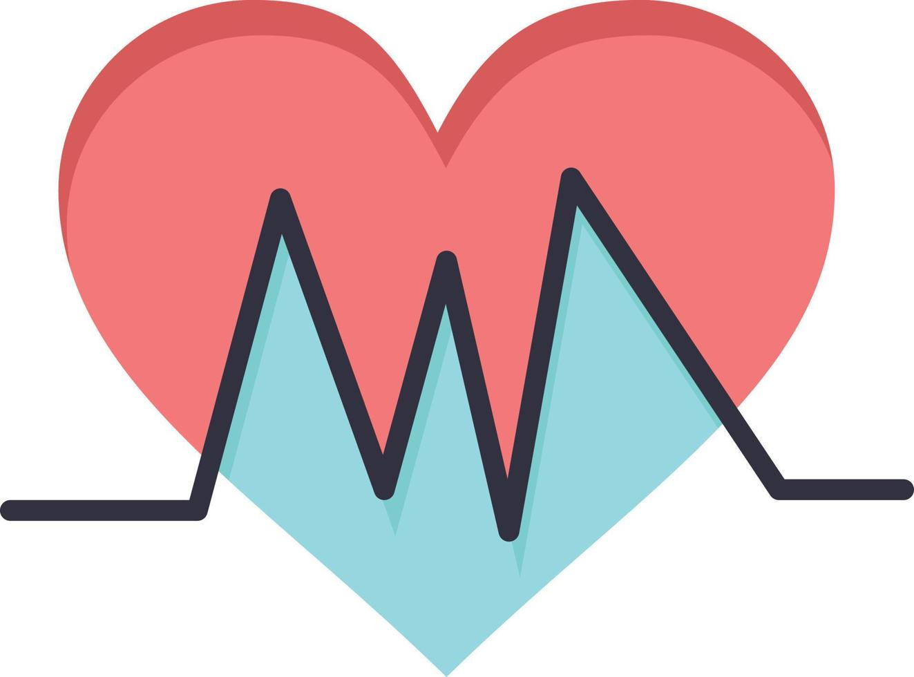 Medical Heart Heartbeat Pulse  Flat Color Icon Vector icon banner Template