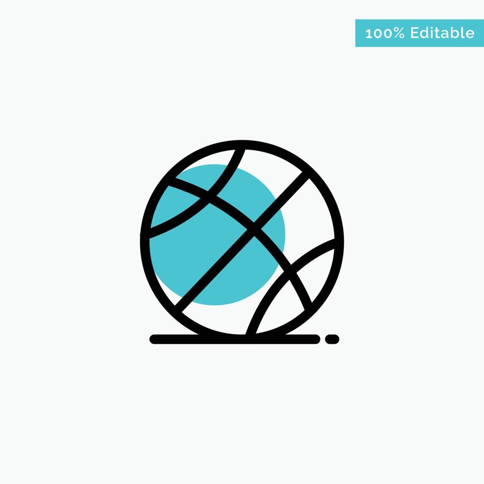 Ball Sports Game Education turquoise highlight circle point Vector icon