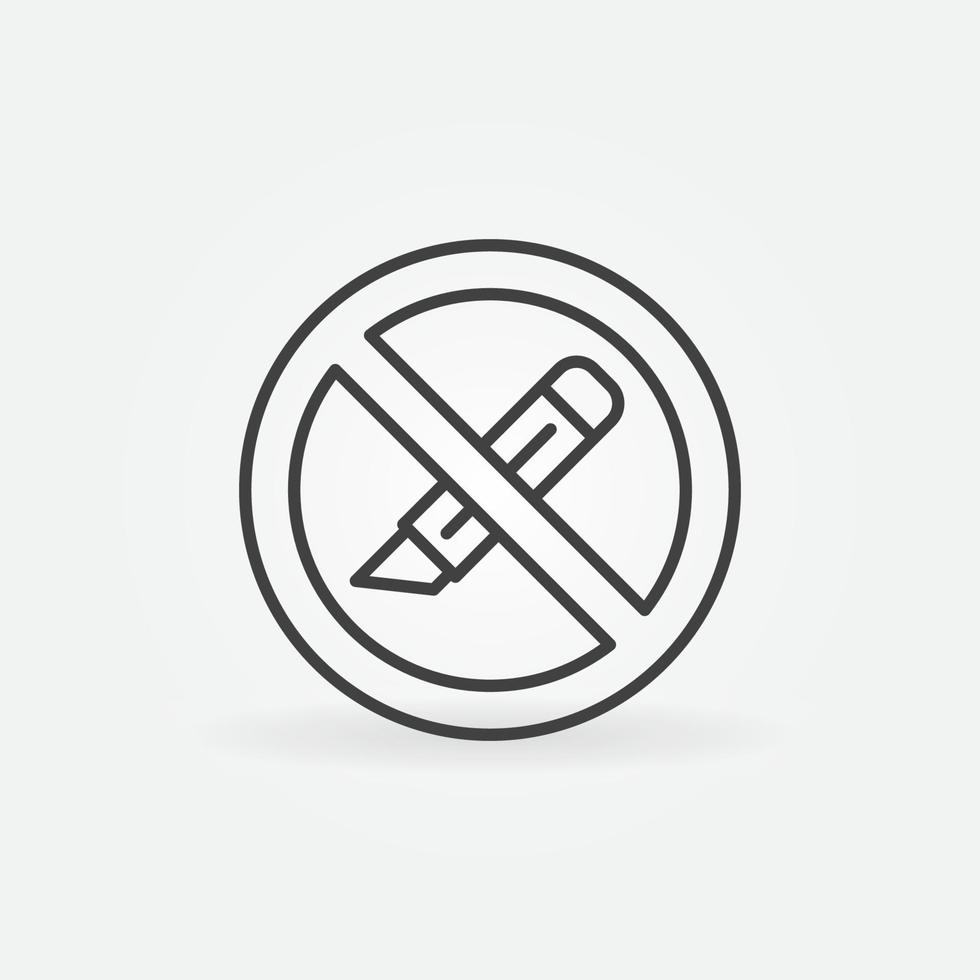 Do not use Cutter or Office Knife vector concept line icon