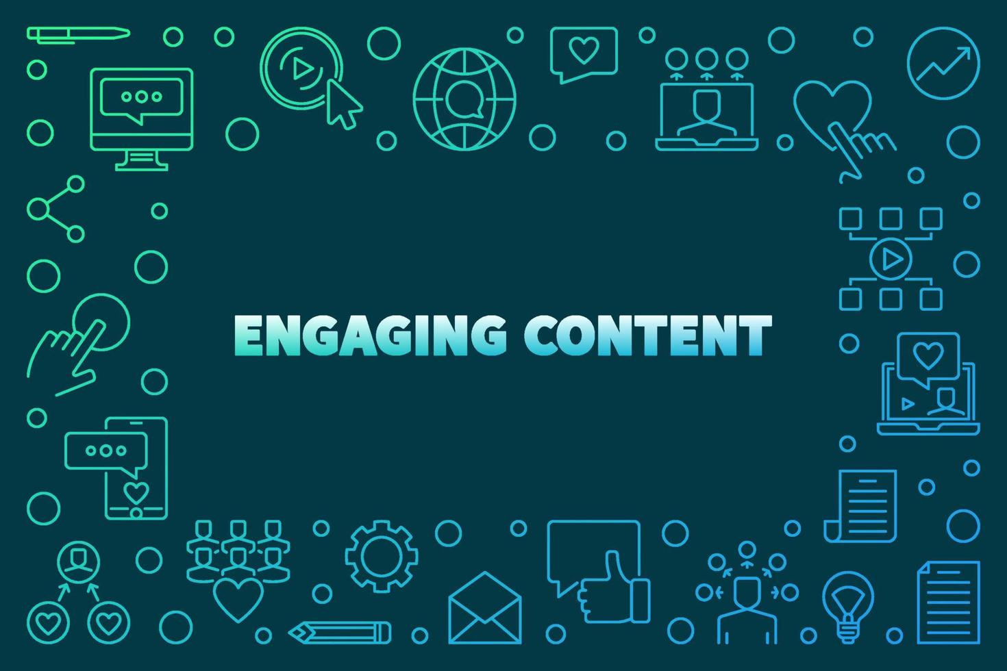 Engaging Content vector colorful linear horizontal frame