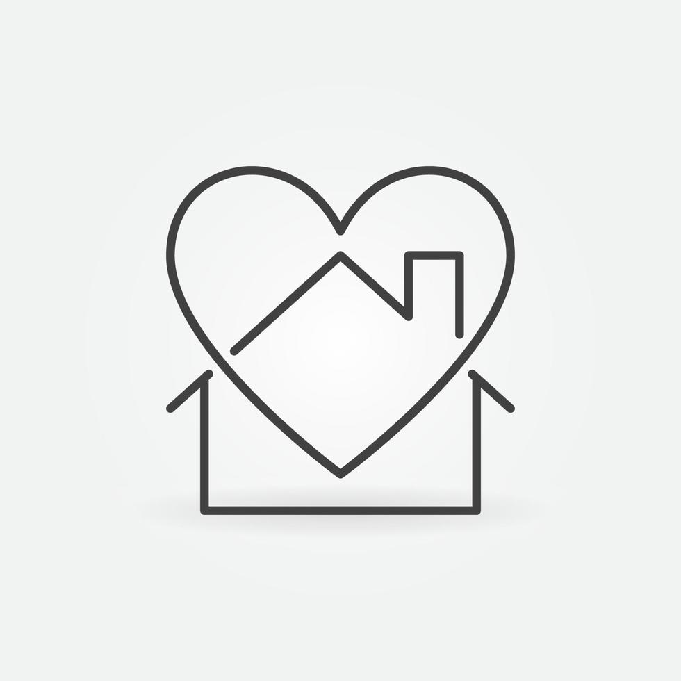 House with Heart line icon. Stay Home linear vector symbol