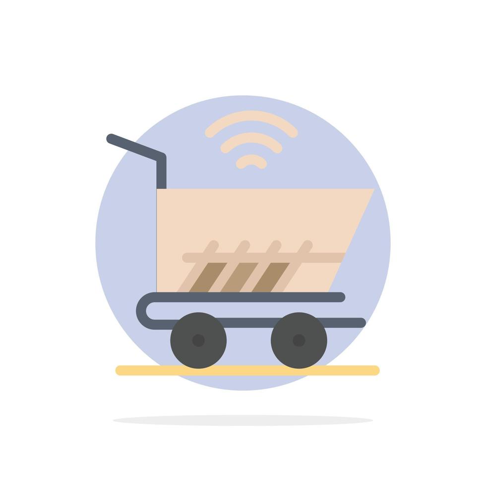 Trolley Cart Wifi Shopping Abstract Circle Background Flat color Icon vector